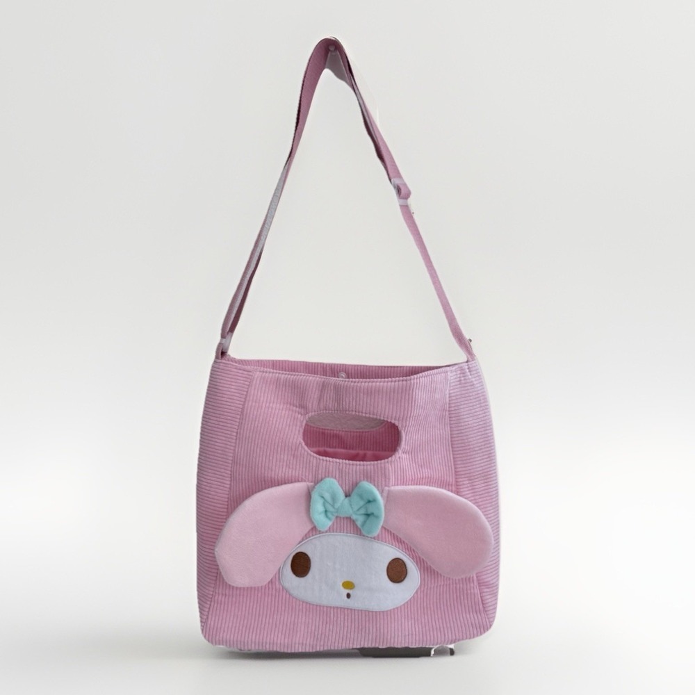 My Melody Pink Corduroy 2Way Tote Bag Embroidered Ladies Handbag Shoulder Bag